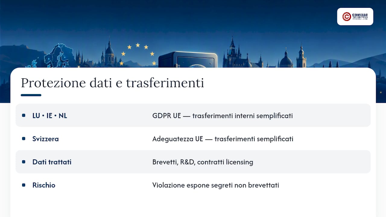 Protezione dei dati e privacy nella gestione dell'IP — overview diagram
